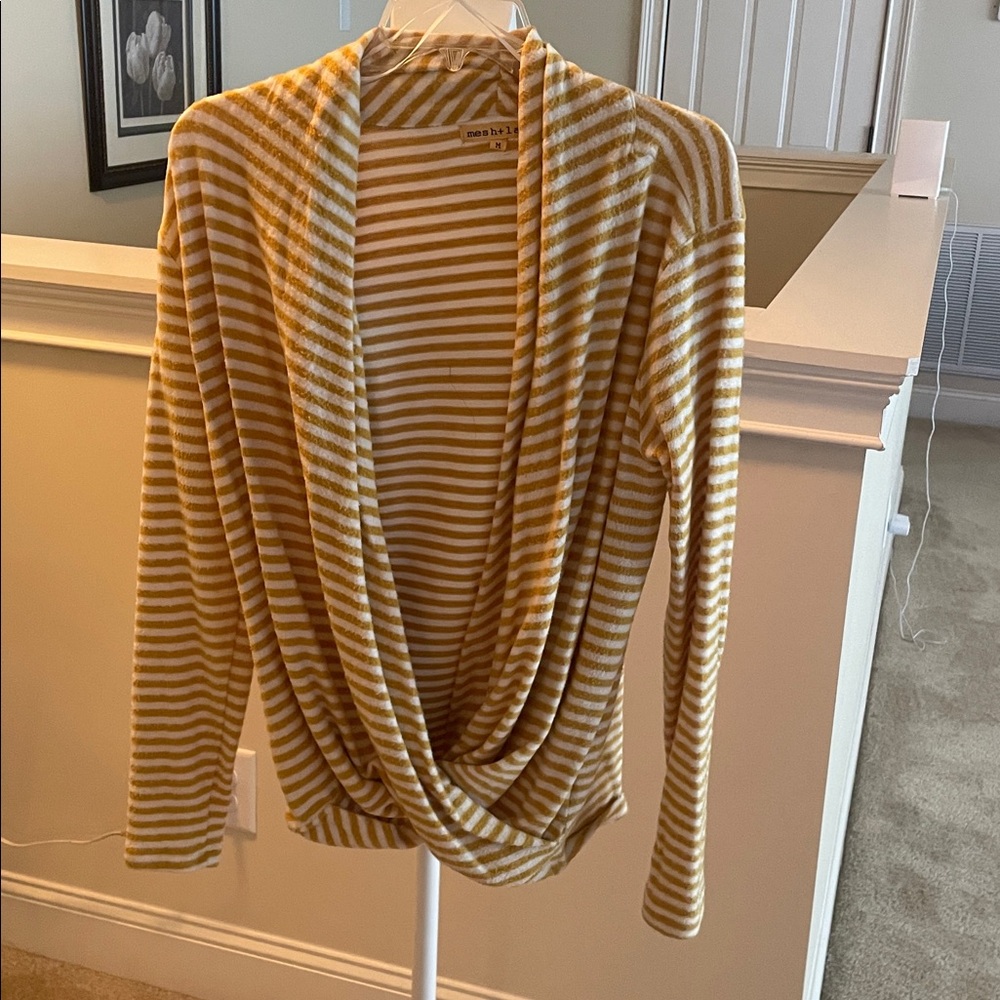Striped Yellow Cardigan Sweater
